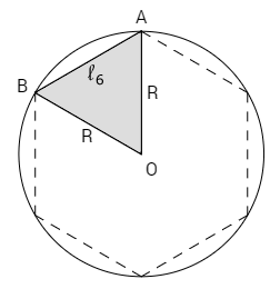 Hexágono regular inscrito em uma circunferência