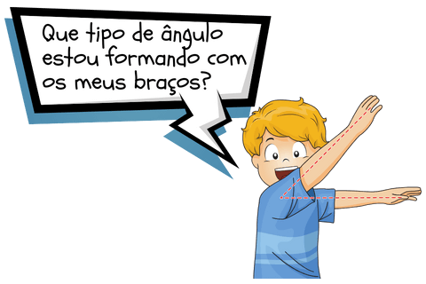 Menino Neymar Francisco pergunta que tipo de ângulo ele está formando com os braços