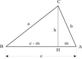 Relações métricas em triângulo acutângulo