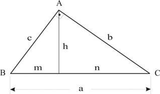 Relações métricas em triângulo retângulo